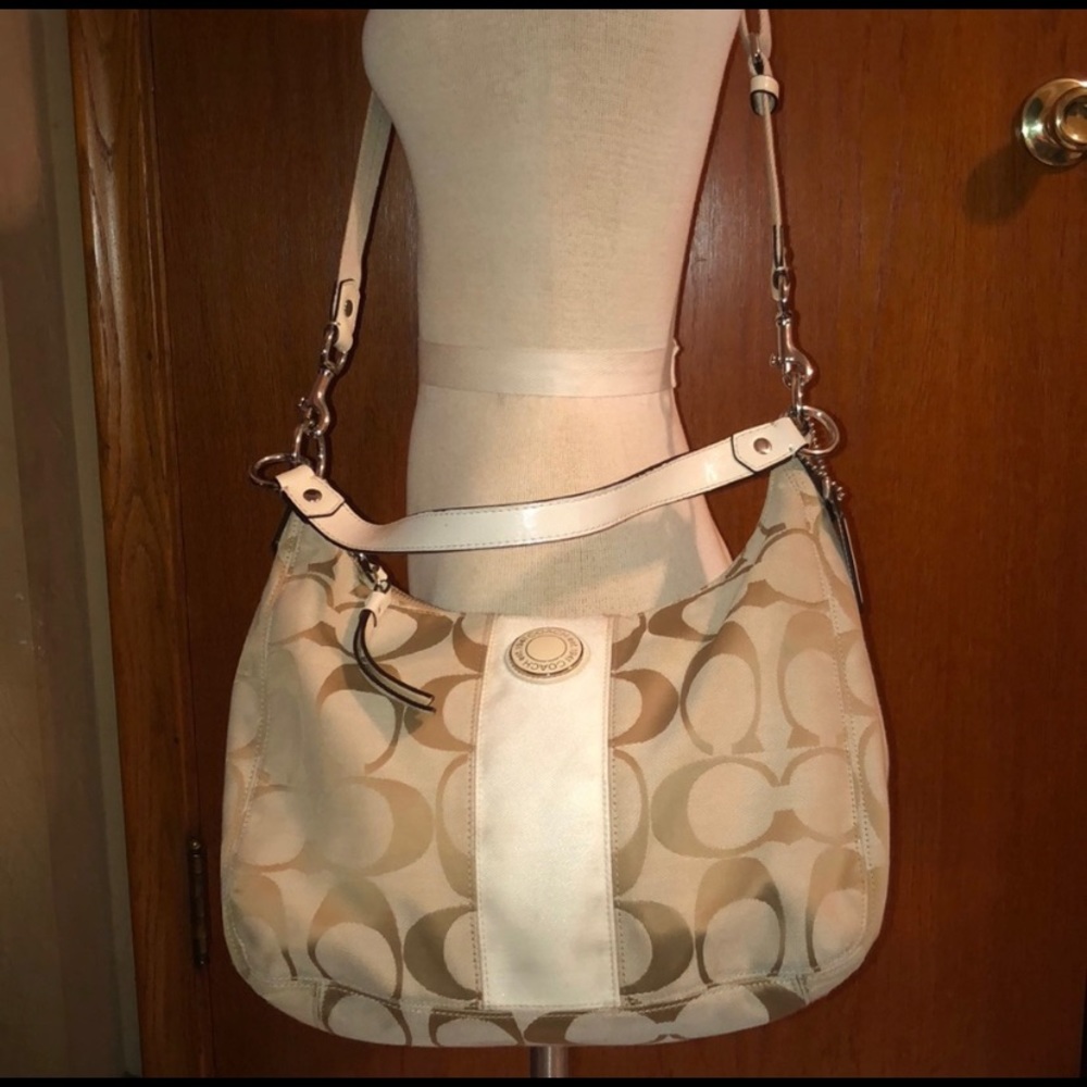 Coach | Bags | Coach F9281 Signature Jacquard Convertible Hobo